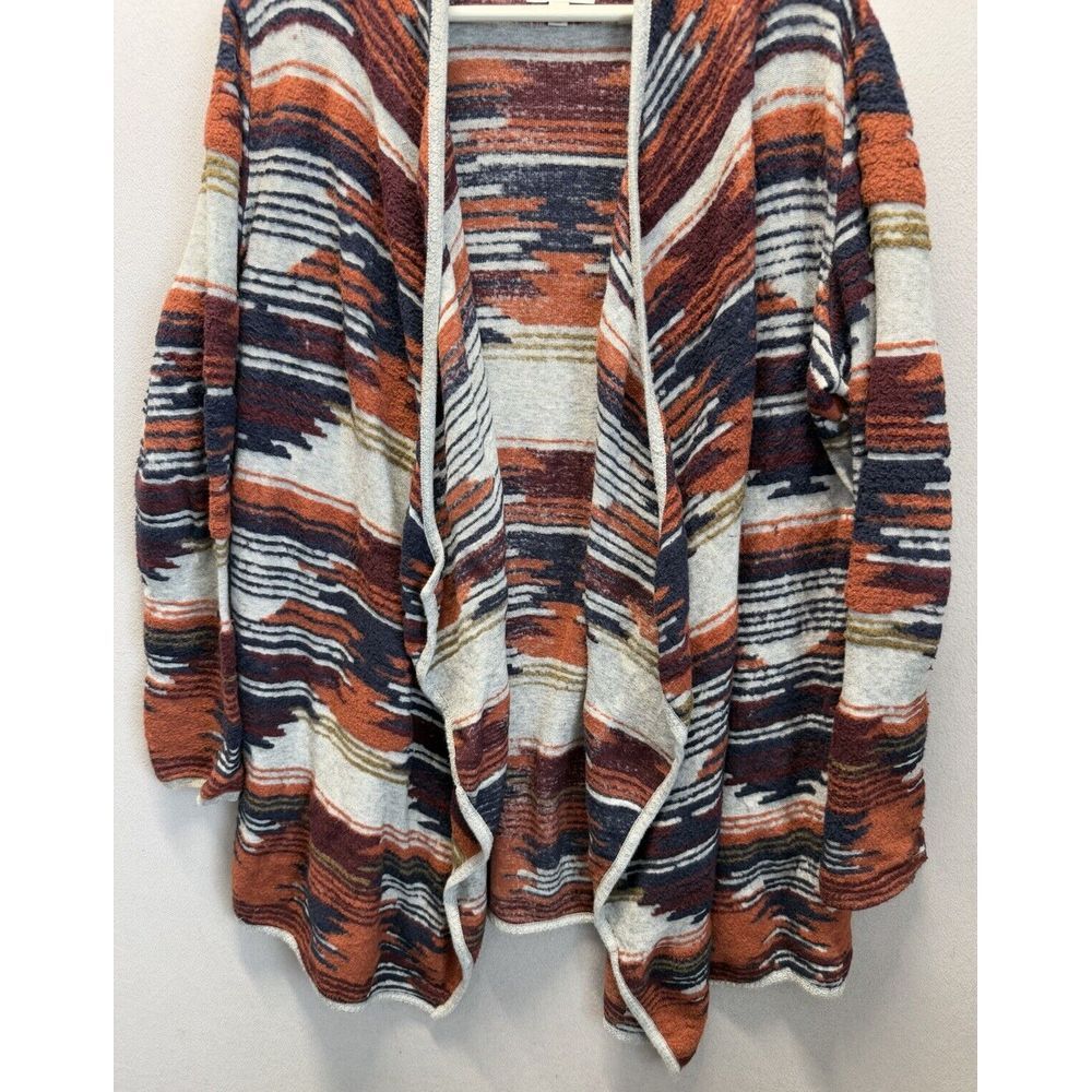 Lucky Brand Aztec Southwestern Cardigan Sweater Women's Sz L Flyaway Open‎ Front - Picture 4 of 8